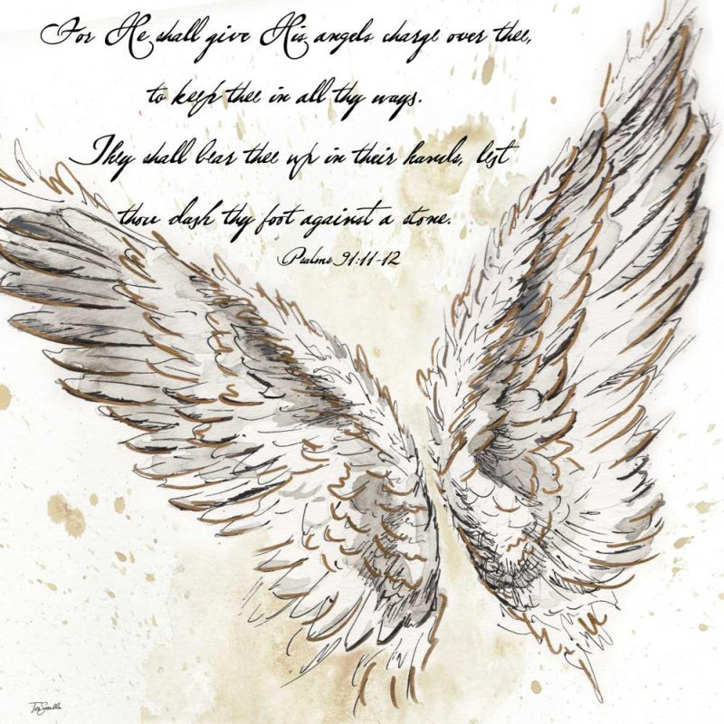 Art sur toile tendue Red Barrel Studio® Tre Sorelle Studios, titré: On Angels Wings II, H 15 po x l 15 po