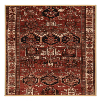 Tapis brun turc lavable à la machine