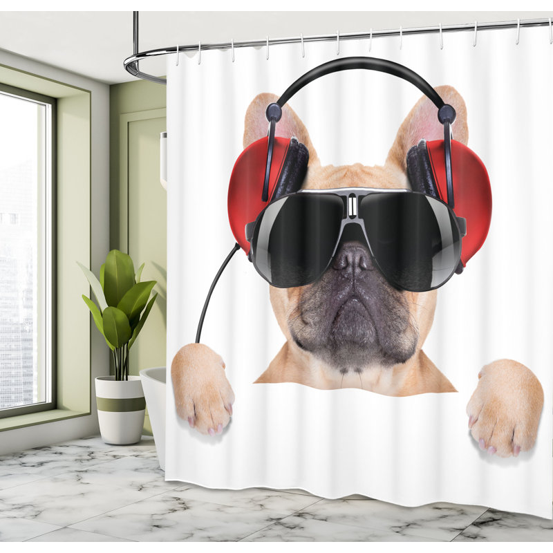 Ensemble de rideau de douche popstar party + crochets, H 69 po x l 105 po