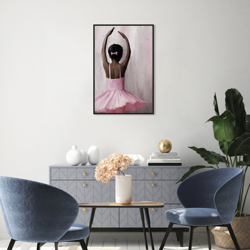 Apprendre le ballet - Impression sur toile, H 30 po x l 20 po, Cadre noir