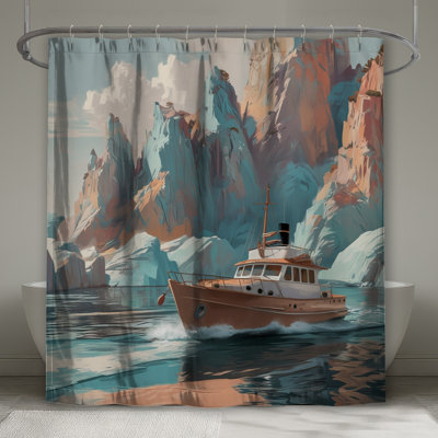 Bateau en rideau de douche très long