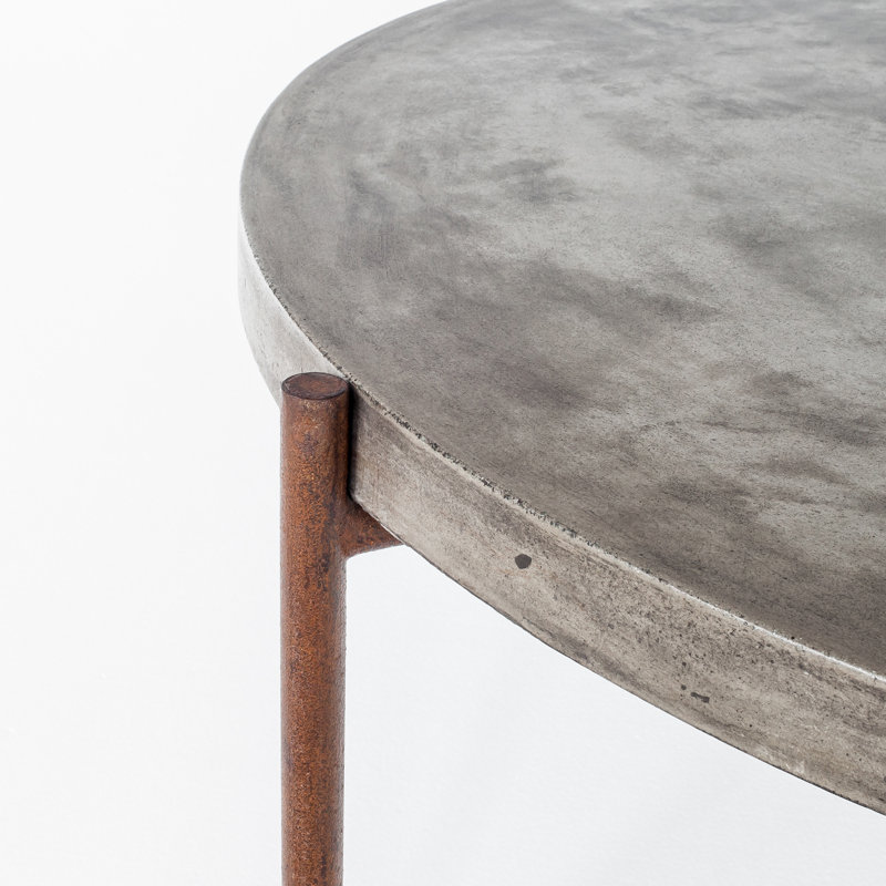 Ebbe 3 Legs Coffee Table, Dark Gray/Rusty