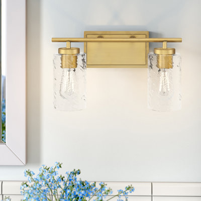 Éclairage pour meuble-lavabo à 2 lumières à intensité variable en laiton Pena