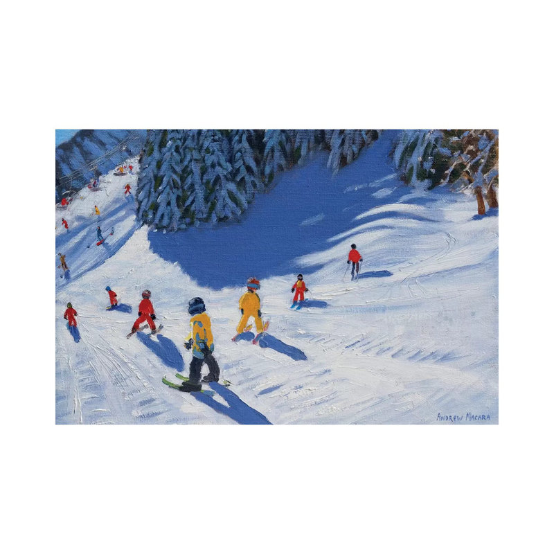 Ski School, Morzine by Andrew Macara - Wrapped Canvas Painting, 66.04 cm H x 45.72 cm W