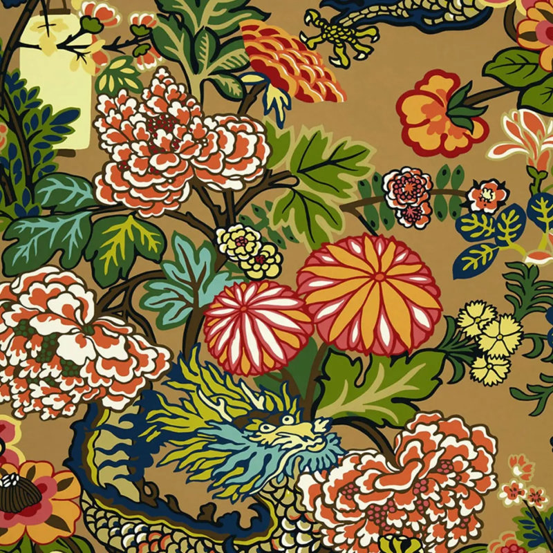 Papier peint dragon de Mai, Moka