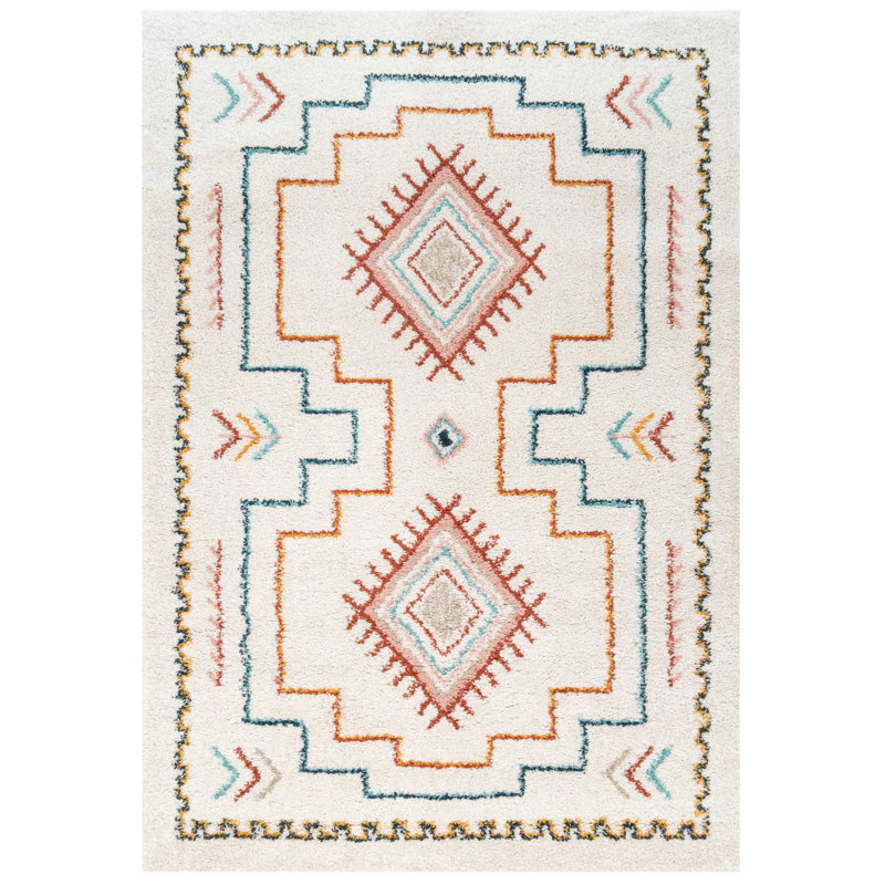Donan Southwestern Shag Area Rug, Rectangle 120 x 170cm