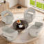 Fauteuil d'appoint pivotant en tonneau, fauteuil rembourré Teddy & Chenille avec base pivotante à 360 ° pleine perle, mobilier d'appoint moderne pour salon, chambre à coucher et meuble-lavabo-1103809878-1139114448