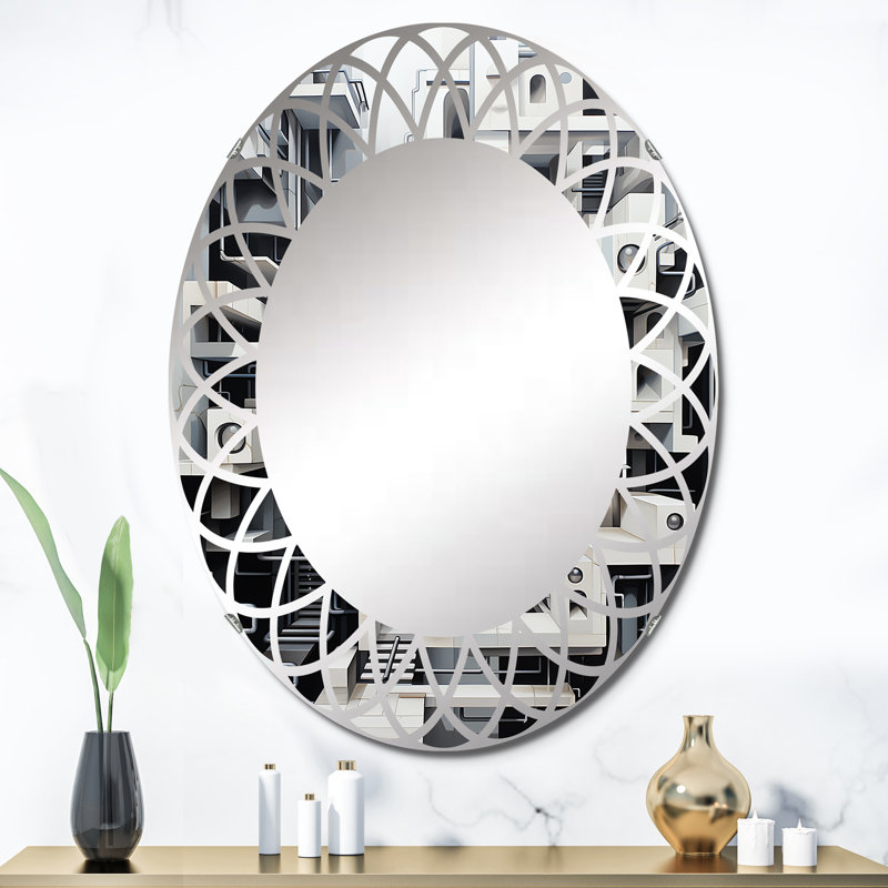 Erastos - Miroir mural moderne ovale, 36 po x 24 po