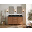 60 po Elizabeth X P 22 po D Meuble-lavabo double en quartz naturel foncé avec quartz-106309362