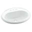 Vikrell Circular Drop-In Bathroom Sink with Overflow-1593449673