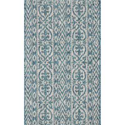 Tapis intérieur / extérieur bleu Entwined