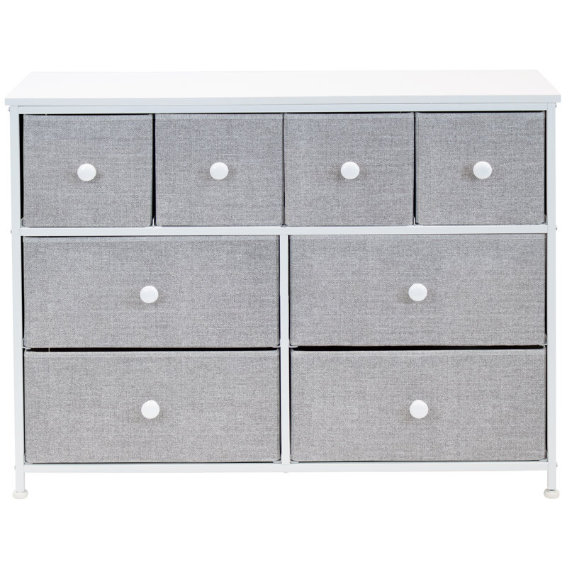 Sorbus 8 Drawers Chest Dresser with Knob Handle, White