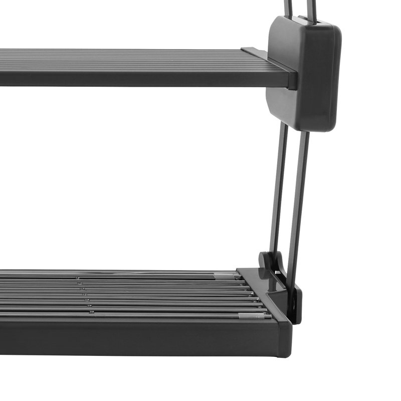 2 Tier Cabinet-Mounted Spice Rack, Satin Black