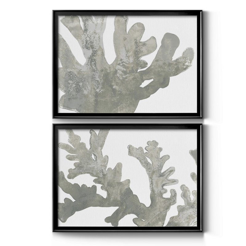 Stone Macro Coral I - ensemble de 2 cadres photo, H 24,5 po x l 37 po x P 1 po, Noir