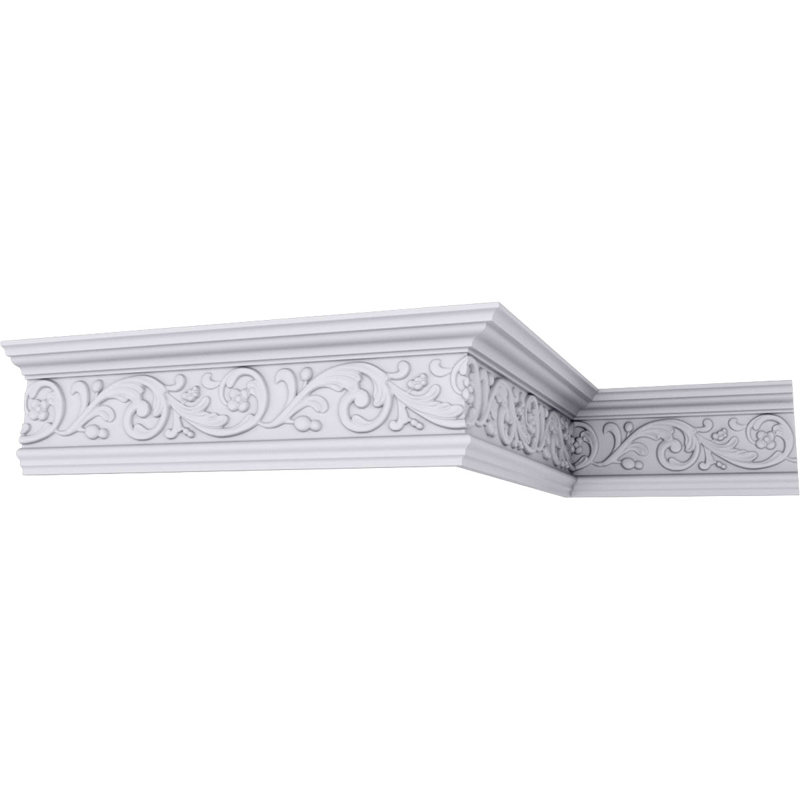 Endurathane Kent Crown Moulding, 5 7/8"H x 2 1/2"P x 6 3/8"F x 94 1/2"L, Factory Primed