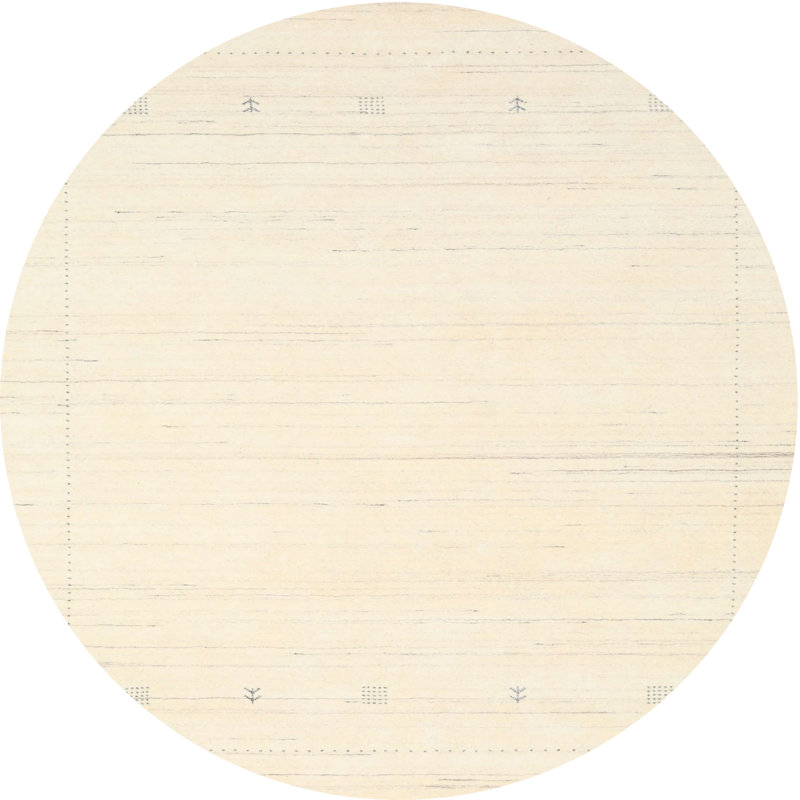 Tapis beige contemporain, Rond 8 pi x 8 pi