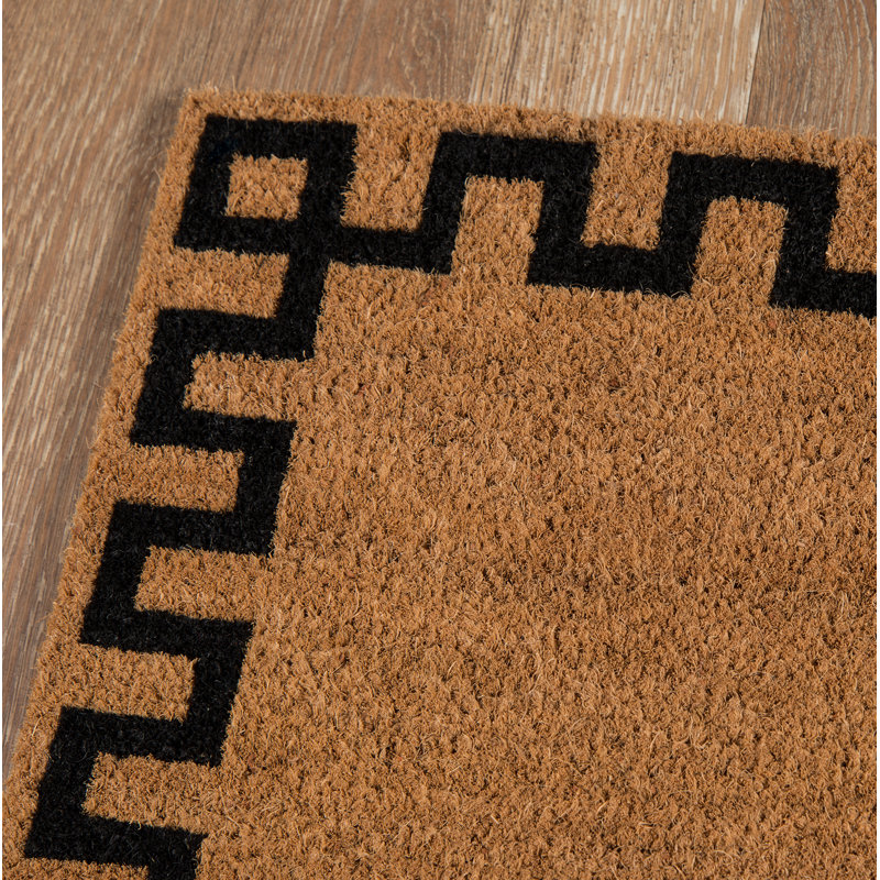 Park Greek Key Hand Woven 30 in. x 18 in. Non-Slip Outdoor Door Mat