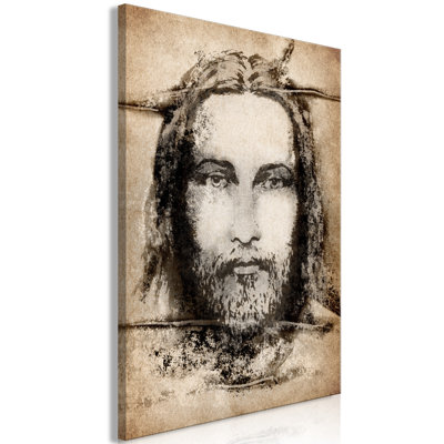 Shroud Of Turin In Sepia - Wrapped Canvas Print