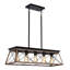 Lustre 5 lumières pour îlot de cuisine en métal naturel avec structure en cage ouverte, ampoules non incluses-526652001-526652014