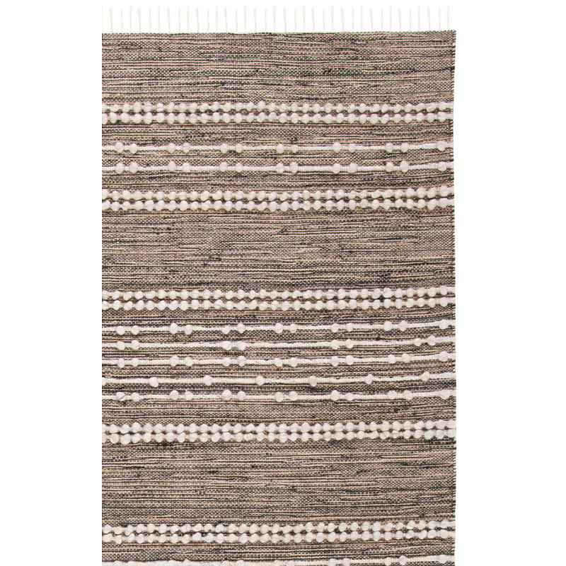 Tapis rayé en jute / laine Malsbury, Tapis de couloir 2 pi 3 po x 9 pi