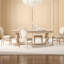 Chaises de salle à manger de style champêtre beige haut de gamme Amando, chaises rembourrées à dossier rond, techniques de tréfilage et de sculpture-1343588443