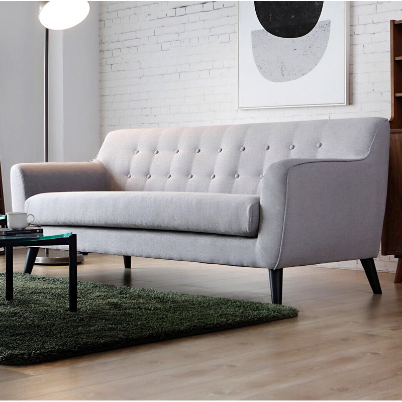 Canapé à accoudoirs carrés 74,8 po, Gris clair