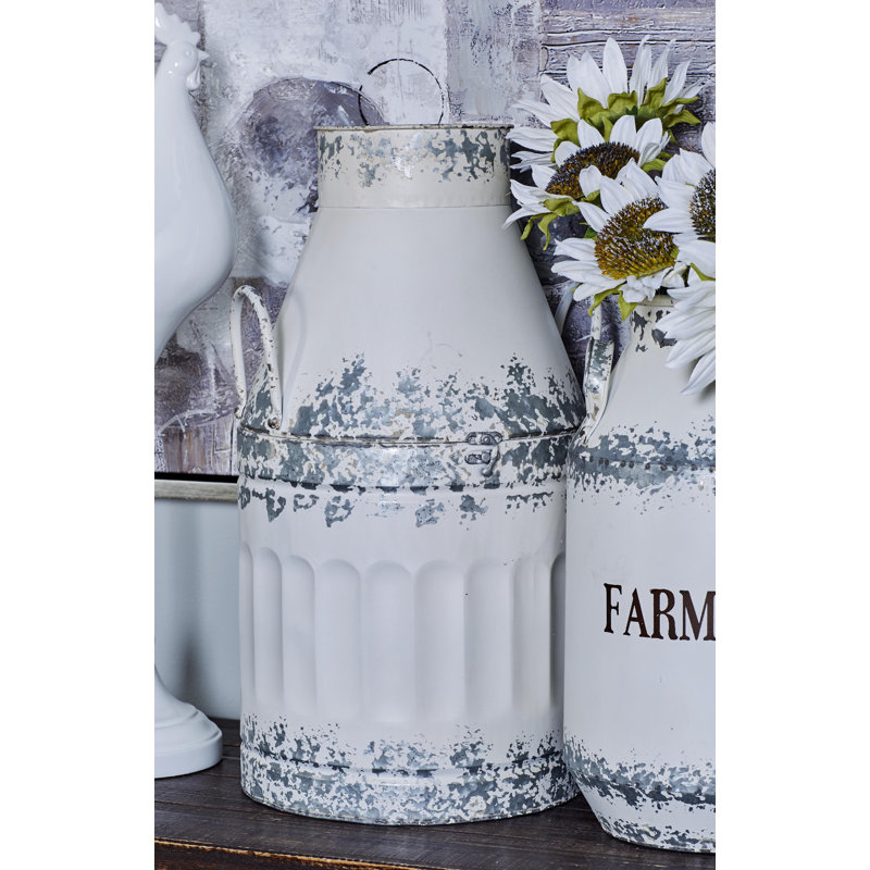 Premo Metal Decorative Bottle, White