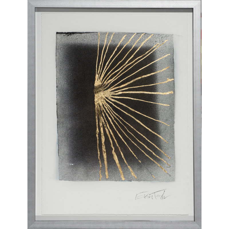 «Oro Valley 4» par Evan Taylor - Peinture encadrée sur papier, Gris, H 35,75 po x l 27,75 po x P 2 po