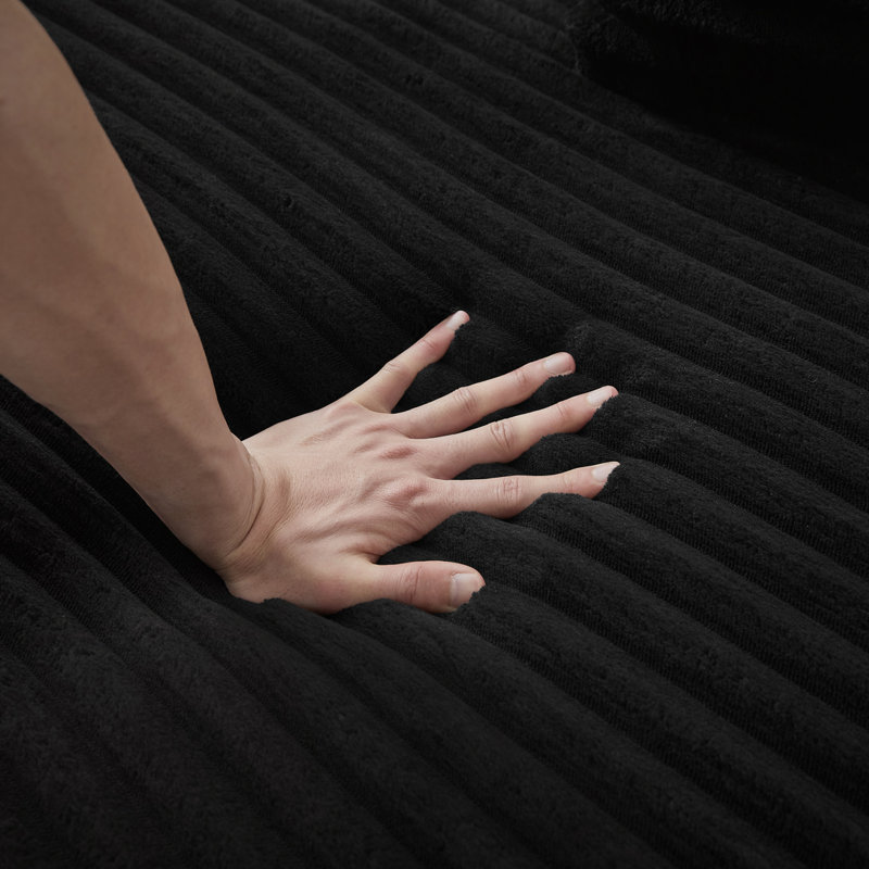 Canapé modulaire rembourré Corduroy, Noir