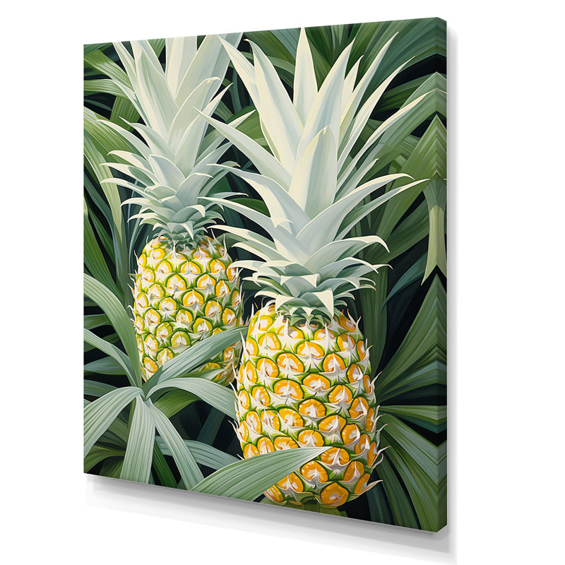 Doux ananas juteux délice IV sur toile, Toile tendue, H 32 po x l 24 po x P 1 po