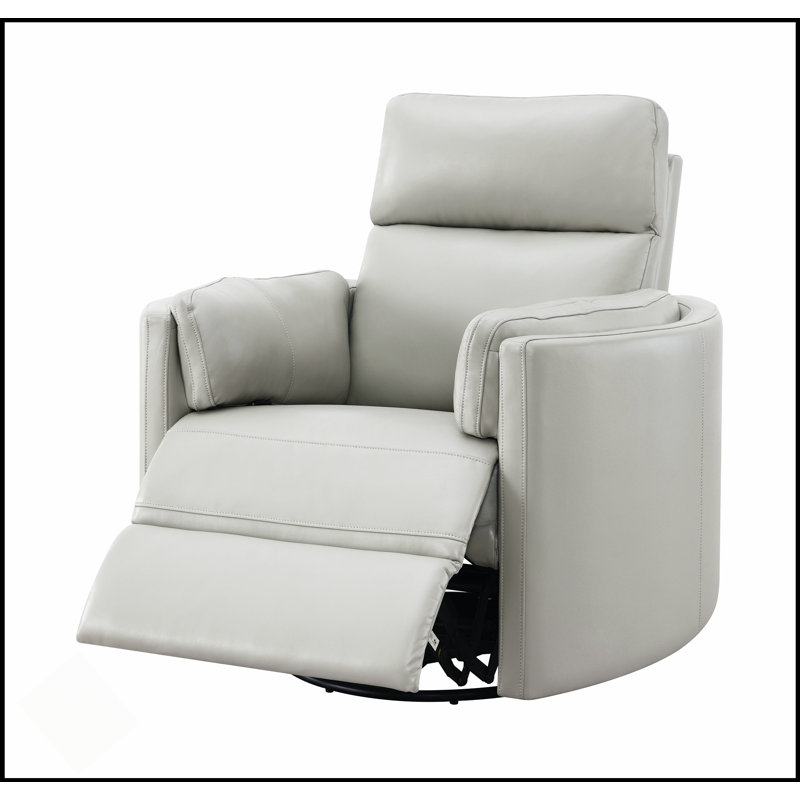 Sagen Gray Faux Leather Glider Recliner With Swivel, Combining Comfort And Style For Modern Living