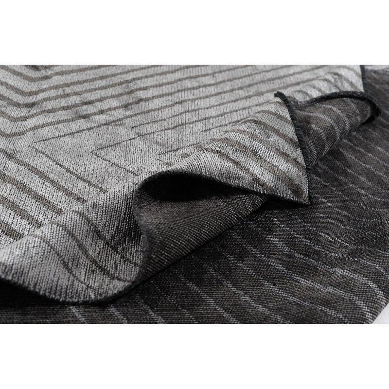 Rapture Machine Woven Cotton Chevron Area Rug in Charcoal, Rectangle 7'10" x 9'10"