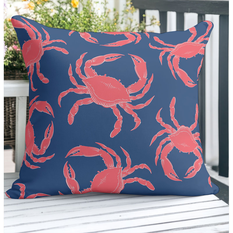 Coussin décoratif d'extérieur Crabby, Carré 18 po, Marine