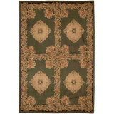 Hand-Knotted High-Quality Green Area Rug