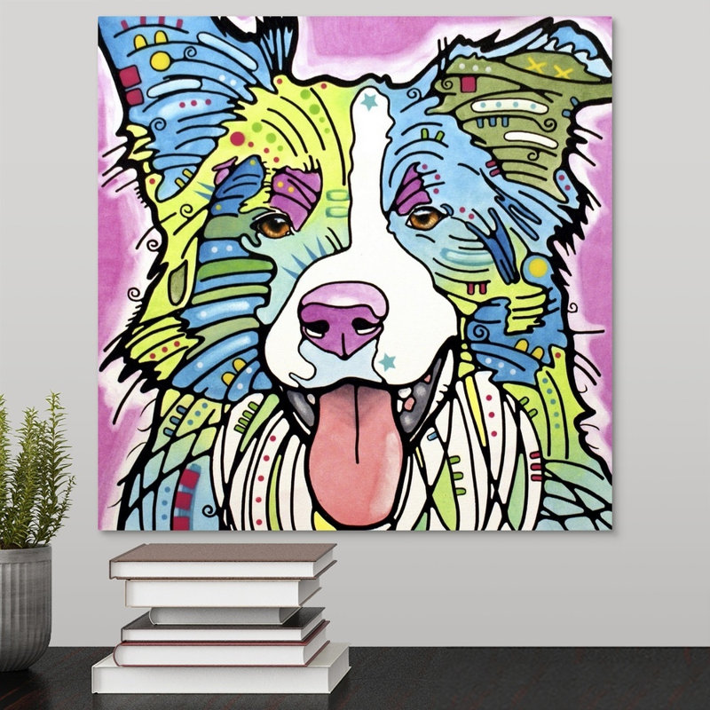 " Collie " by Dean Russo, Wrapped Canvas, 35" H x 35" W x 1.5" D