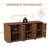 67'' Fluted 6-Door Sideboard Buffet Cabinet With Storage For Kitchen,Living Room,Walnut-1513069499