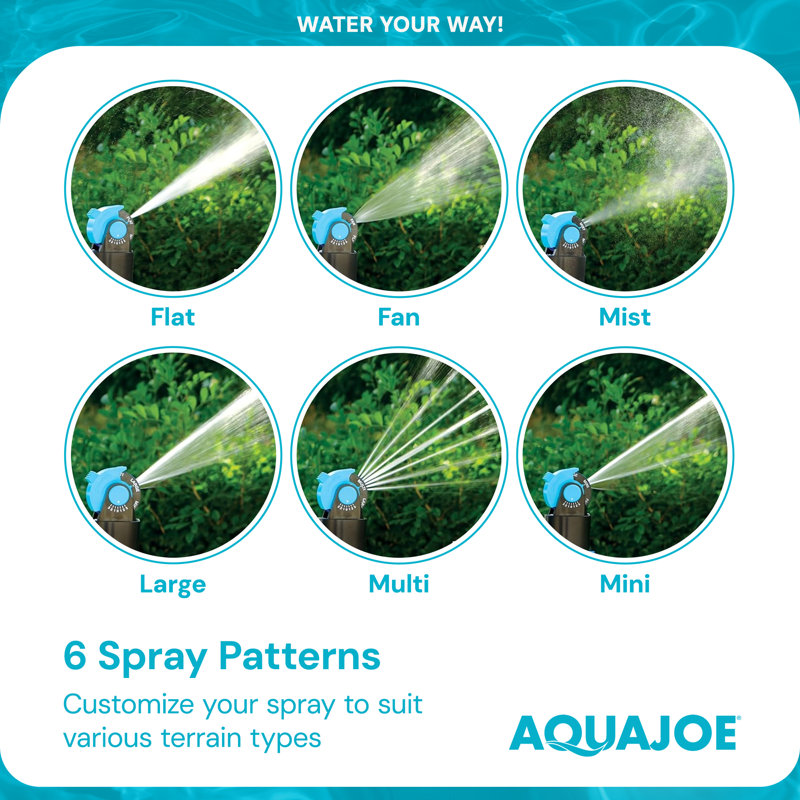 Aqua Joe Adjusting Tripod Sprinkler Mister, 6 Pattern, Telescoping, AJ-6PSTB-MAX