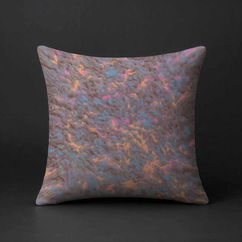 Coussin décoratif intérieur et extérieur Modern, Carré 20 po, Rose / mauve abstrait