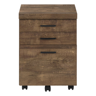 File Cabinet, Rolling Mobile, Storage Drawers, Printer Stand, Office, Work, Brown Laminate, Contemporary, Modern