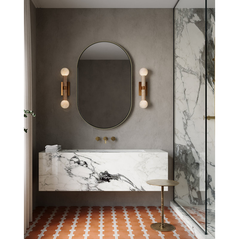 Beatrix Beige Bath Wall Sconce, Beige