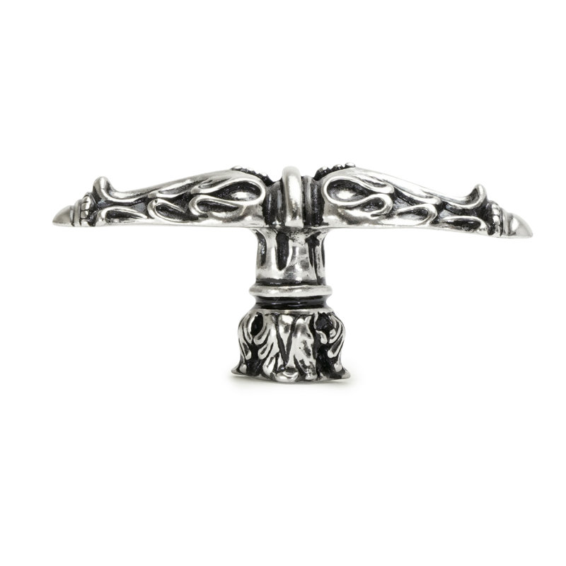 Acanthe à larges feuilles de style roman avec base à colonne, Argent argent