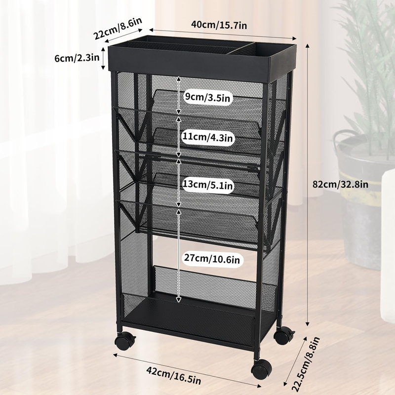 5 Tier Book Carts with Wheels