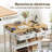 Kitchen Island With Power Outlets, 47 Inches Width Kitchen Shelf With Large Worktop, Wooden Island Counter With Shelves, 2 Drawers, And 4 Hooks For Living Room, White And Natural