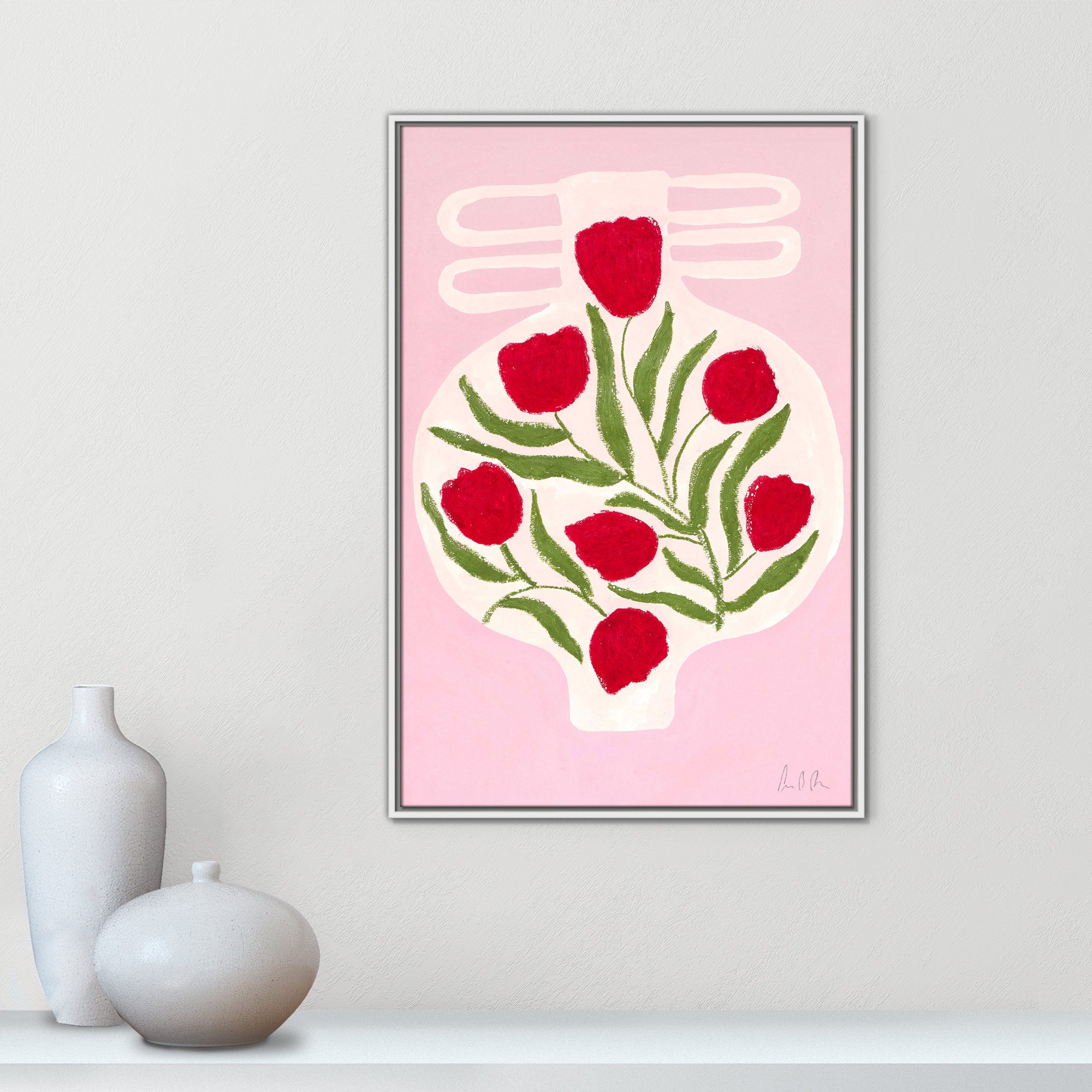 Vase No. 02 Print by Camilla Bergqvist, 37.5" H x 25.5" W, White