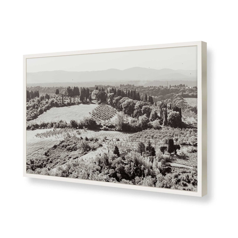 «Tuscan Hills I» par Deborah Revell, reproduction d'art, 12 W x 8 H, White, Framed Print