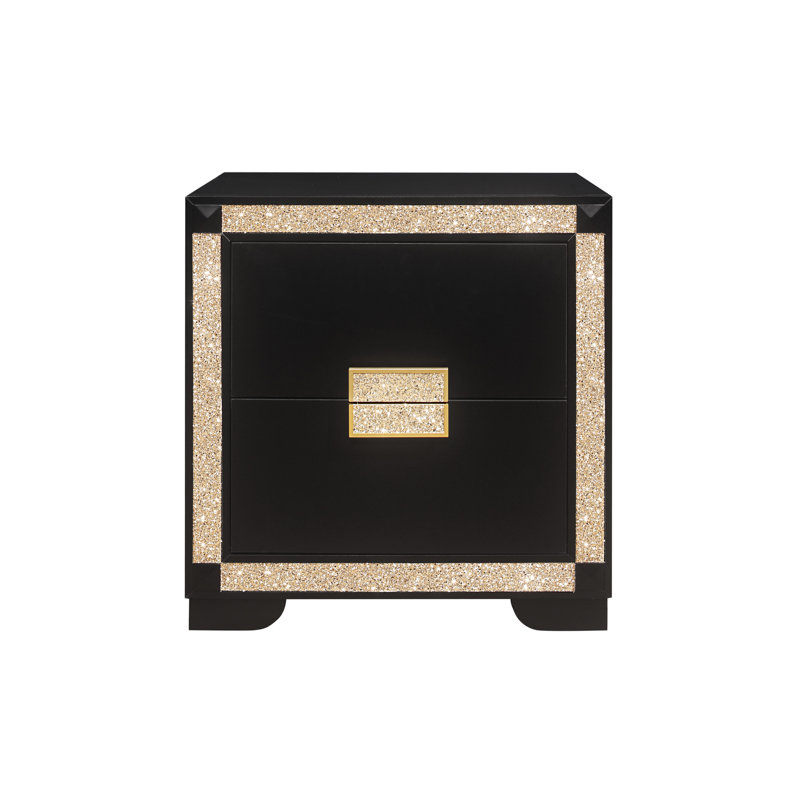 Noir vivant / or table de chevet