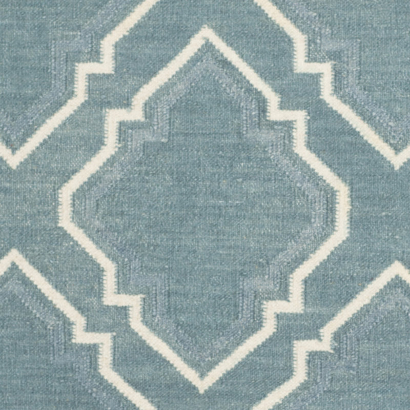 Emek Hand Woven Flat Weave Wool Geometric Rug, Square 6'