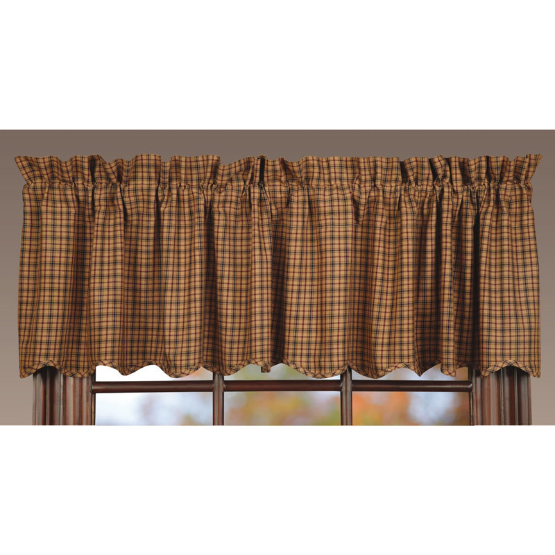 Lorena Cotton Plaid Scalloped Window Valance