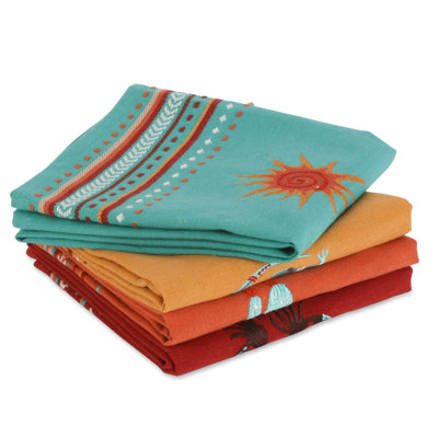 Southwest Cotton Embroidered Kitchen Towel Linen Set