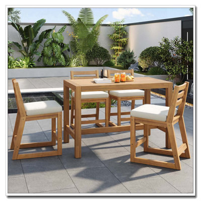 5-Piece Rustic Patio Bar Set
